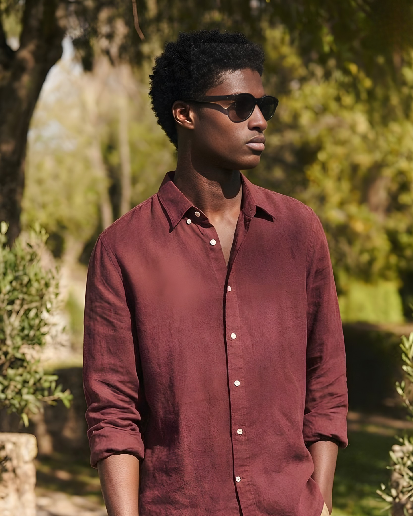 MENLIE F&CO Men’s Slim Fit Wine Red