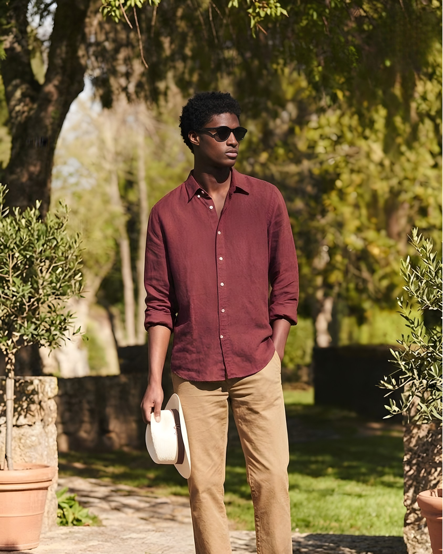 MENLIE F&CO Men’s Slim Fit Wine Red
