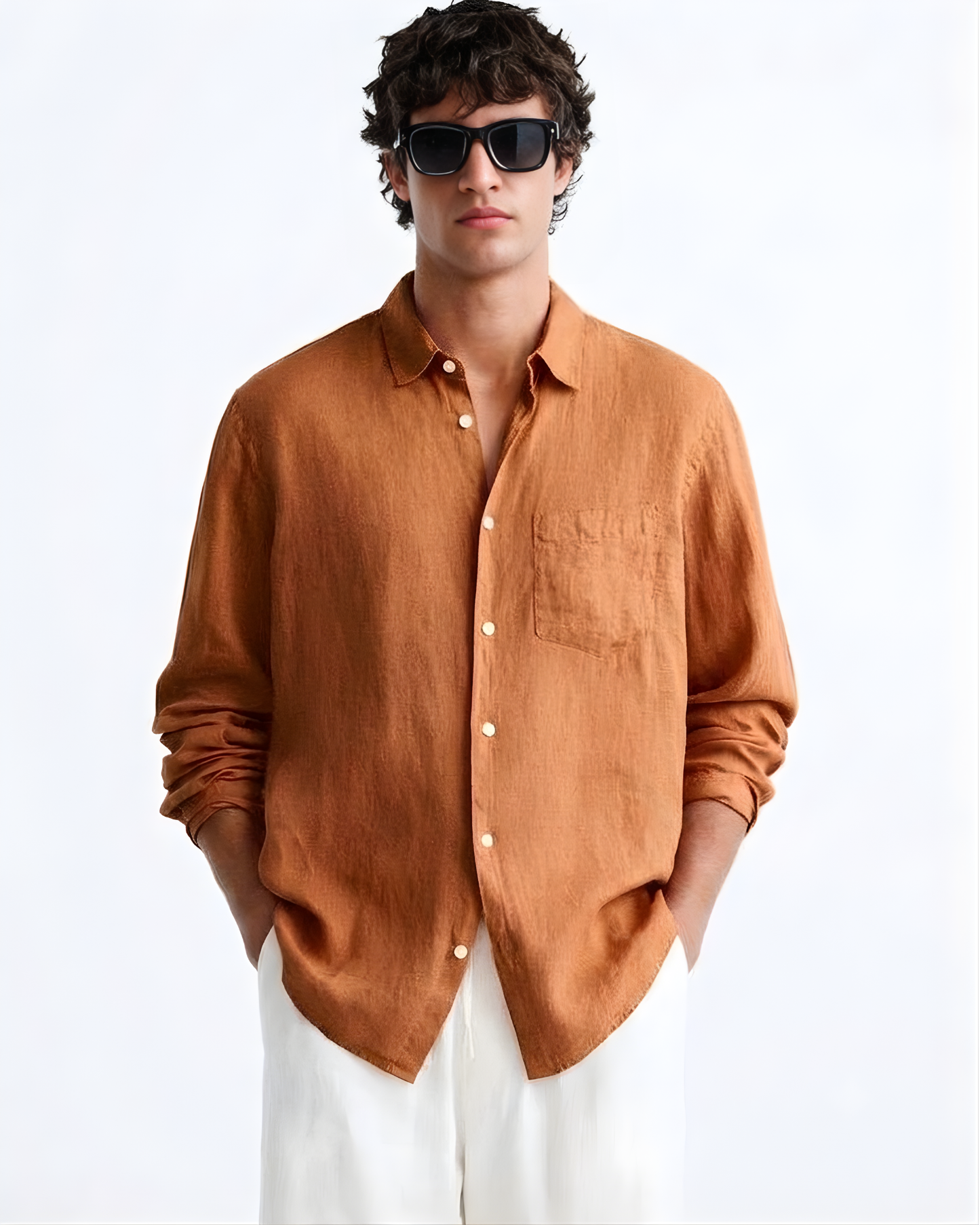 MENLEI F&N Co. Premium Copper Linen Cotton Shirt