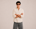 MENLEI Sand Linen Blend Shirt