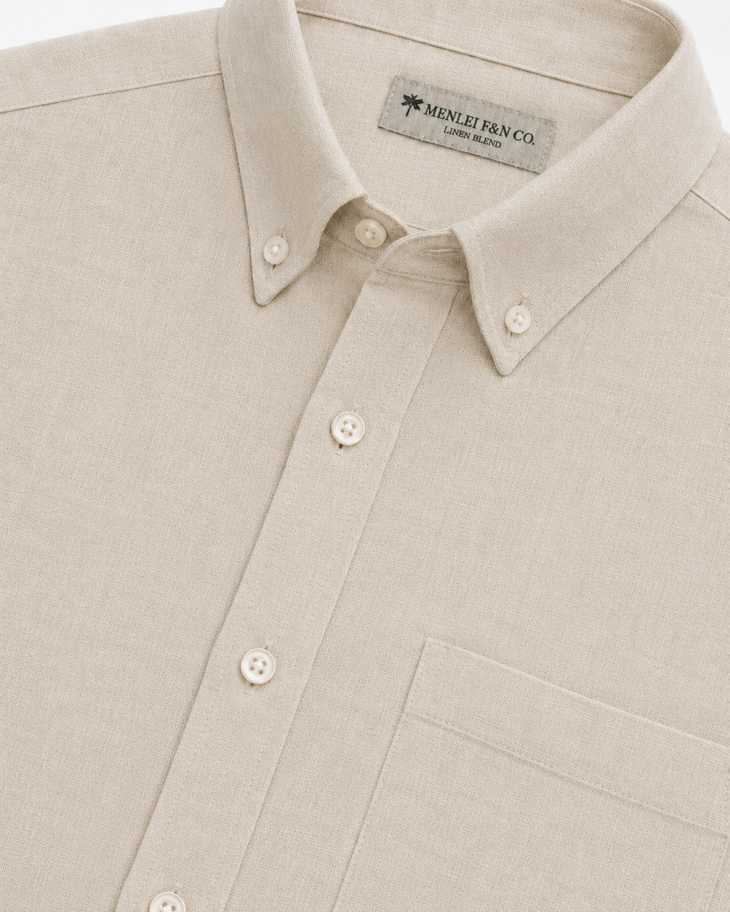MENLEI Sand Linen Blend Shirt