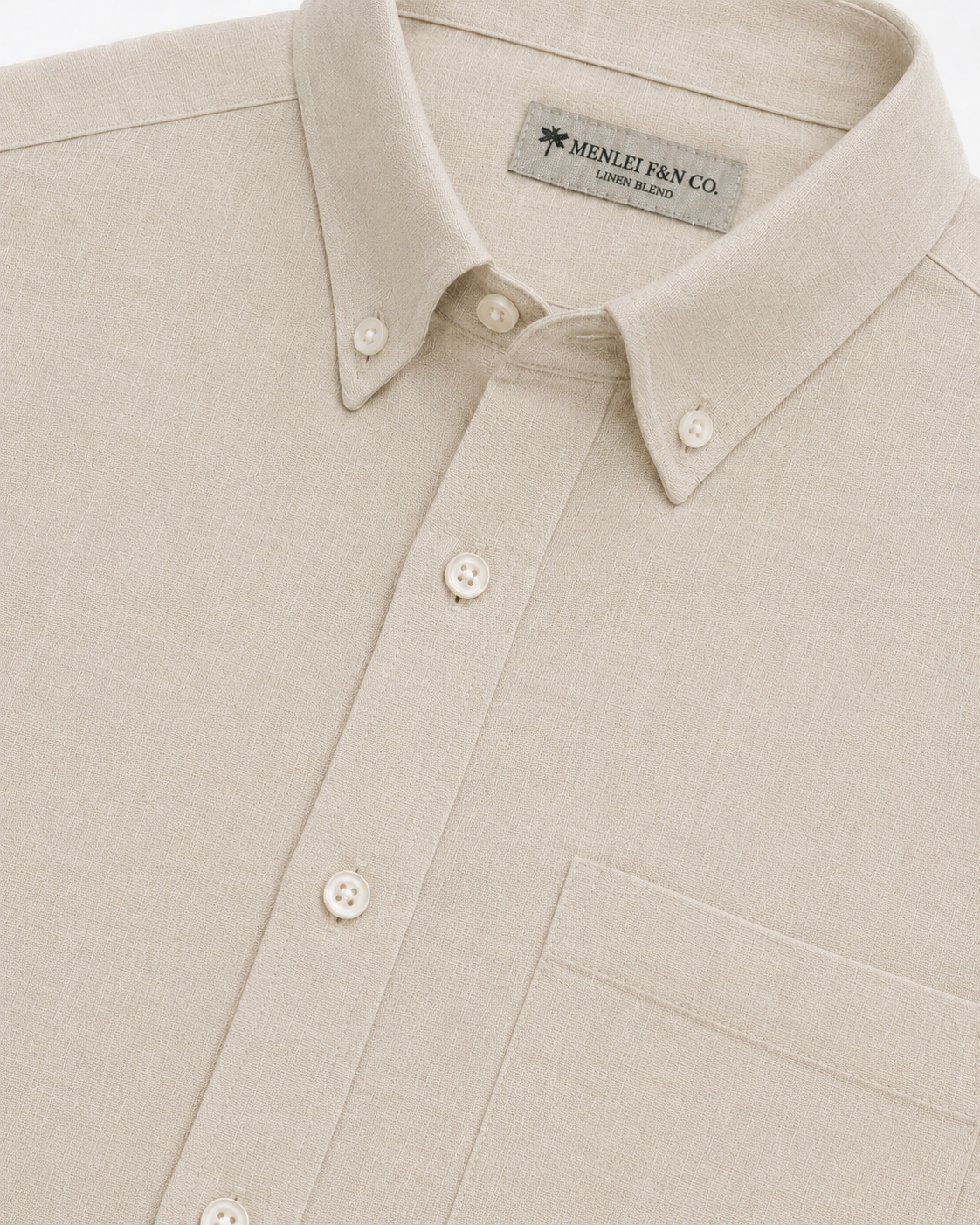 MENLEI Sand Linen Blend Shirt