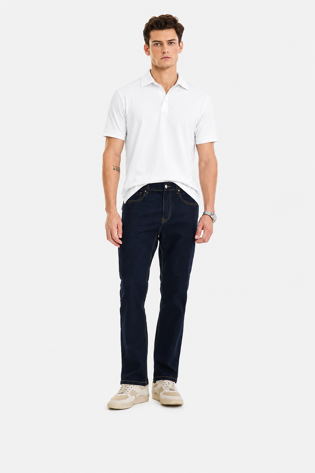 MEN LEI Men Plain Dark Blue Jeans