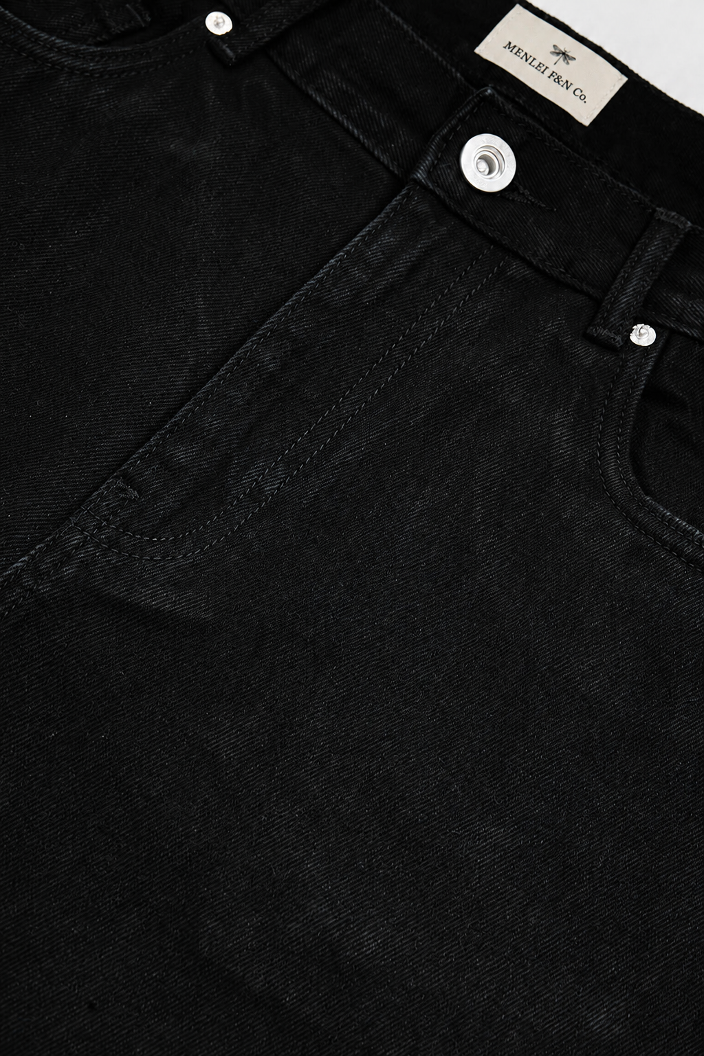 MENLEI Men Black Straight Fit Jeans