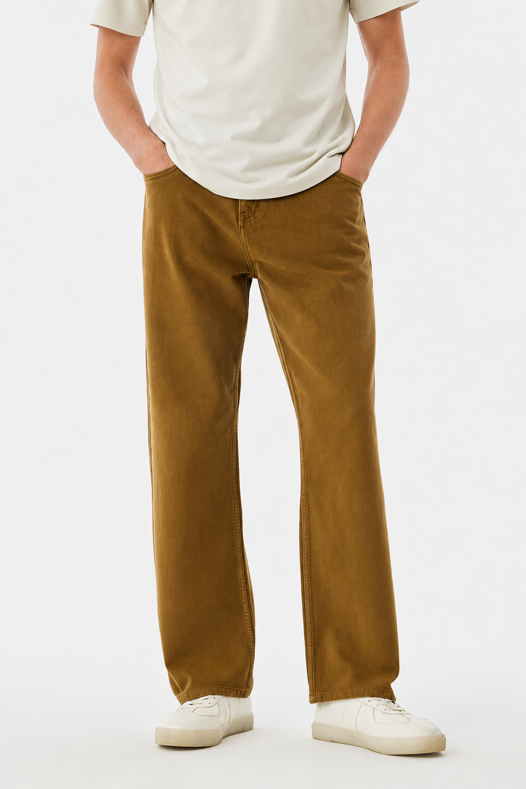 MENLEI Men Brown Straight Fit Jeans