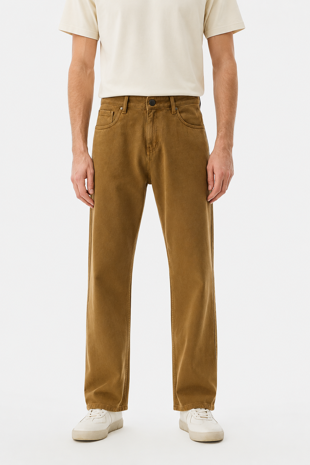 MENLEI Men Brown Straight Fit Jeans
