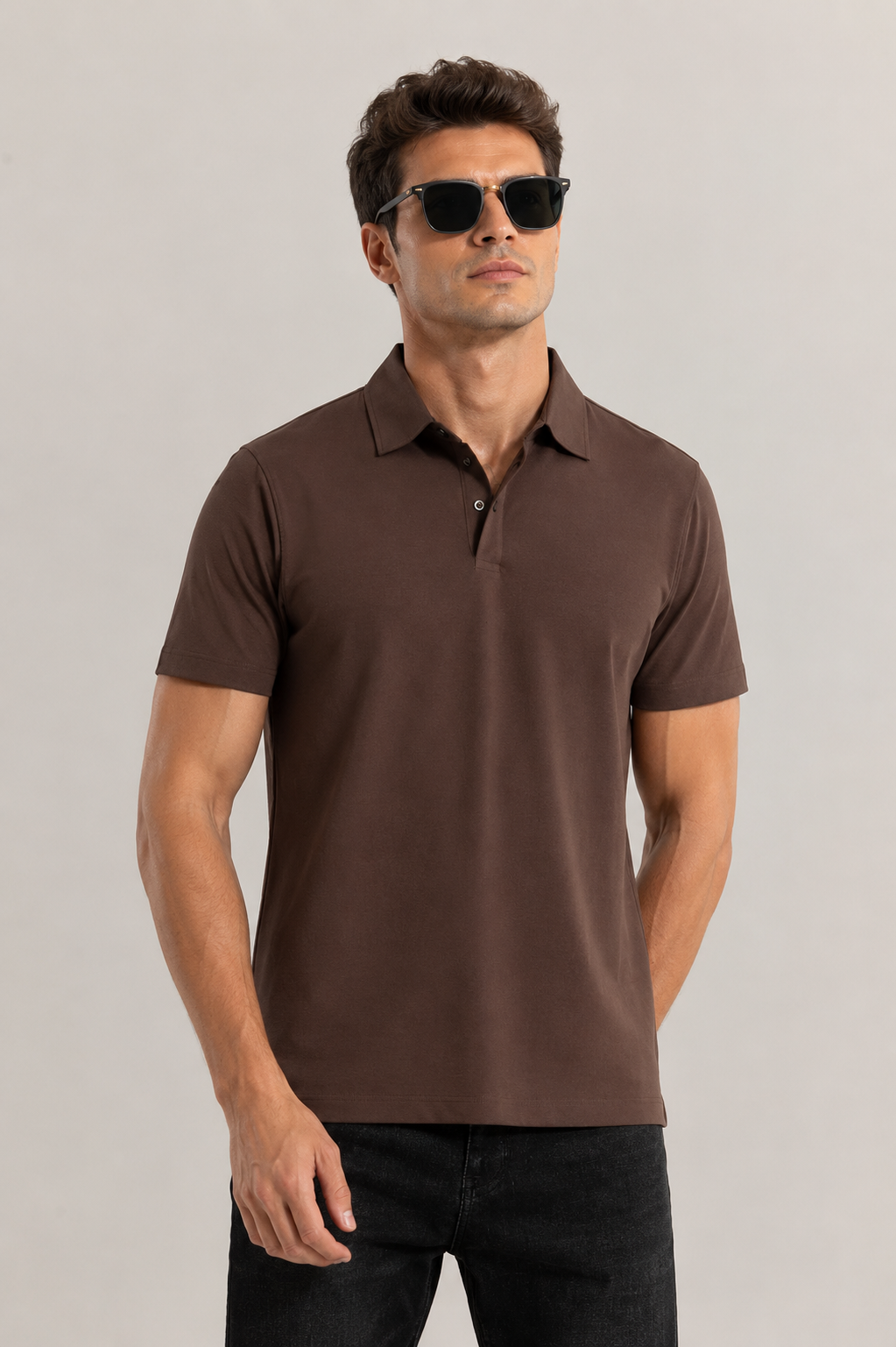 Menlei F&N Co. Men Solid Polo Neck Casual T-Shirt