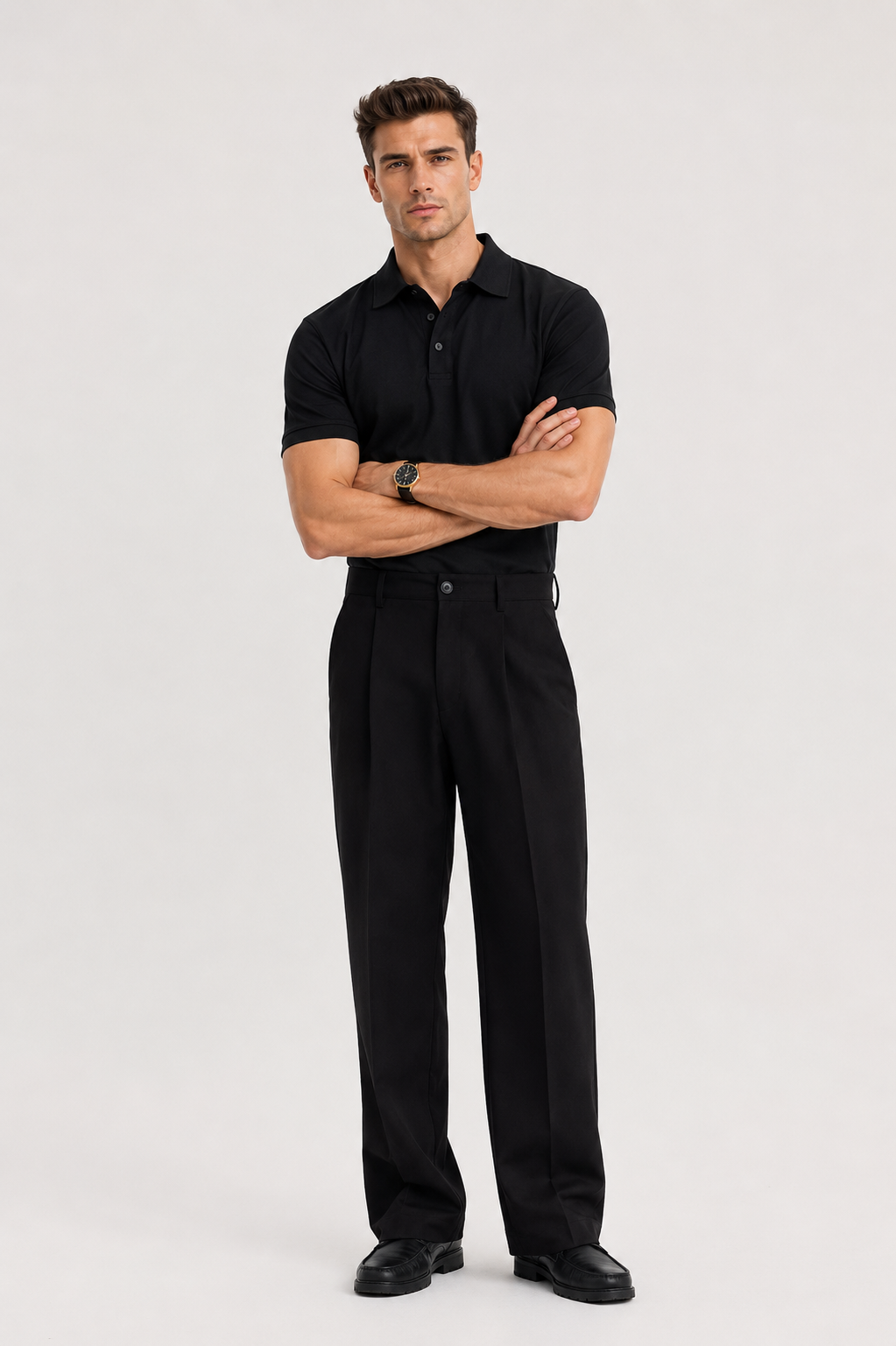 Menlei F&N Co. Men Solid Polo Neck Casual T-Shirt