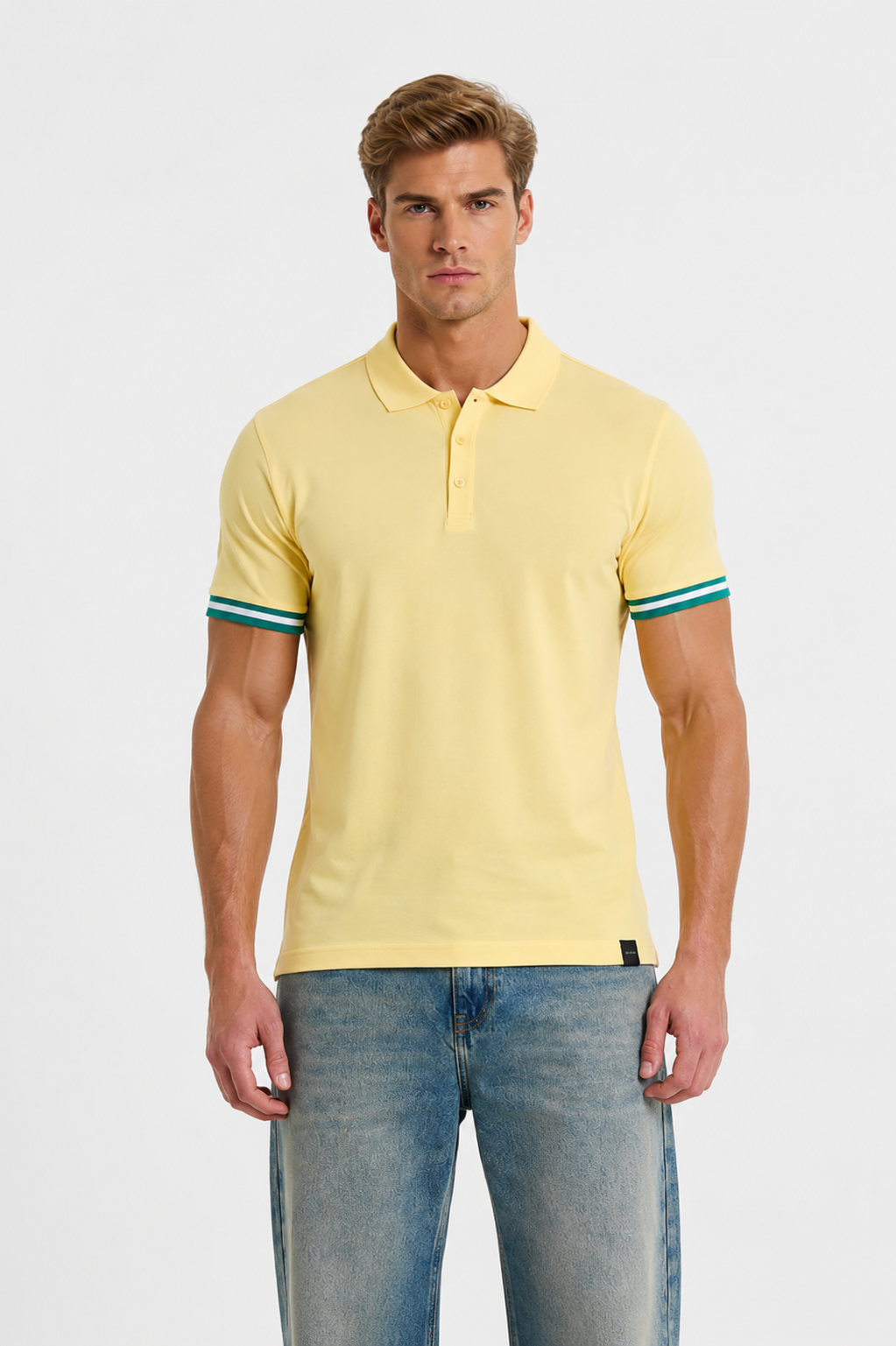 MENLIE F & CO Royal Crest Polo T-Shirt – Butter Yellow
