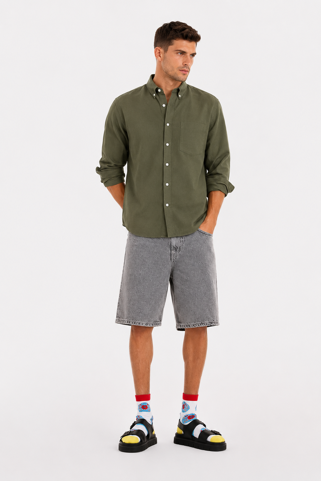 MENLIE F & CO. Olive Green Shirt