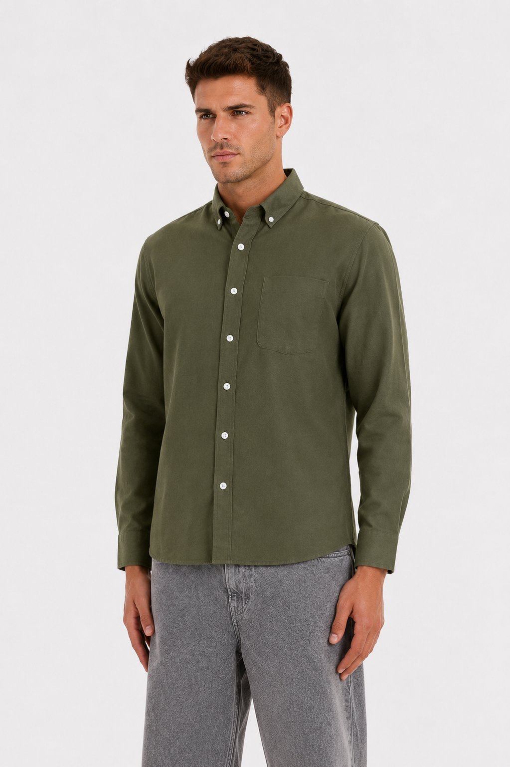MENLIE F & CO. Olive Green Shirt