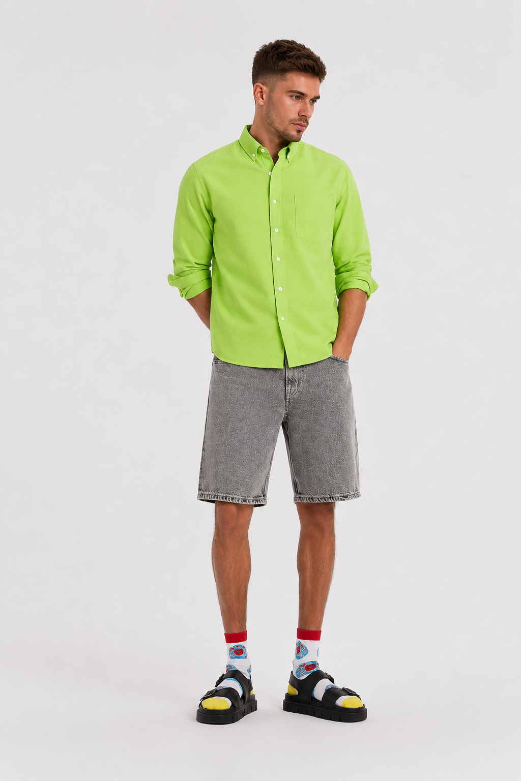 MENLIE F & CO Lime Green Premium Shirt