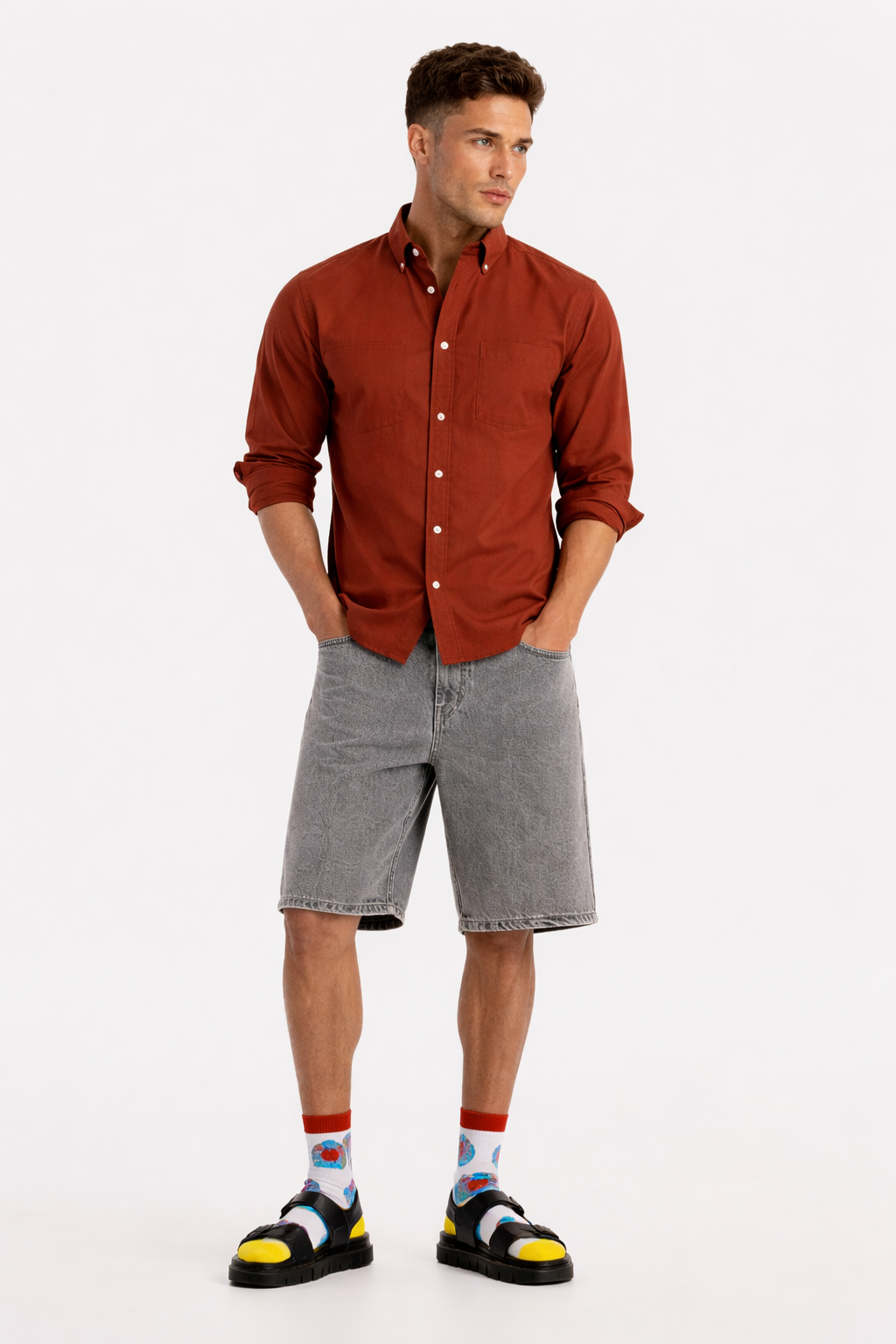 MENLIE F&CO. Premium Cotton Linen Shirt – Terracotta