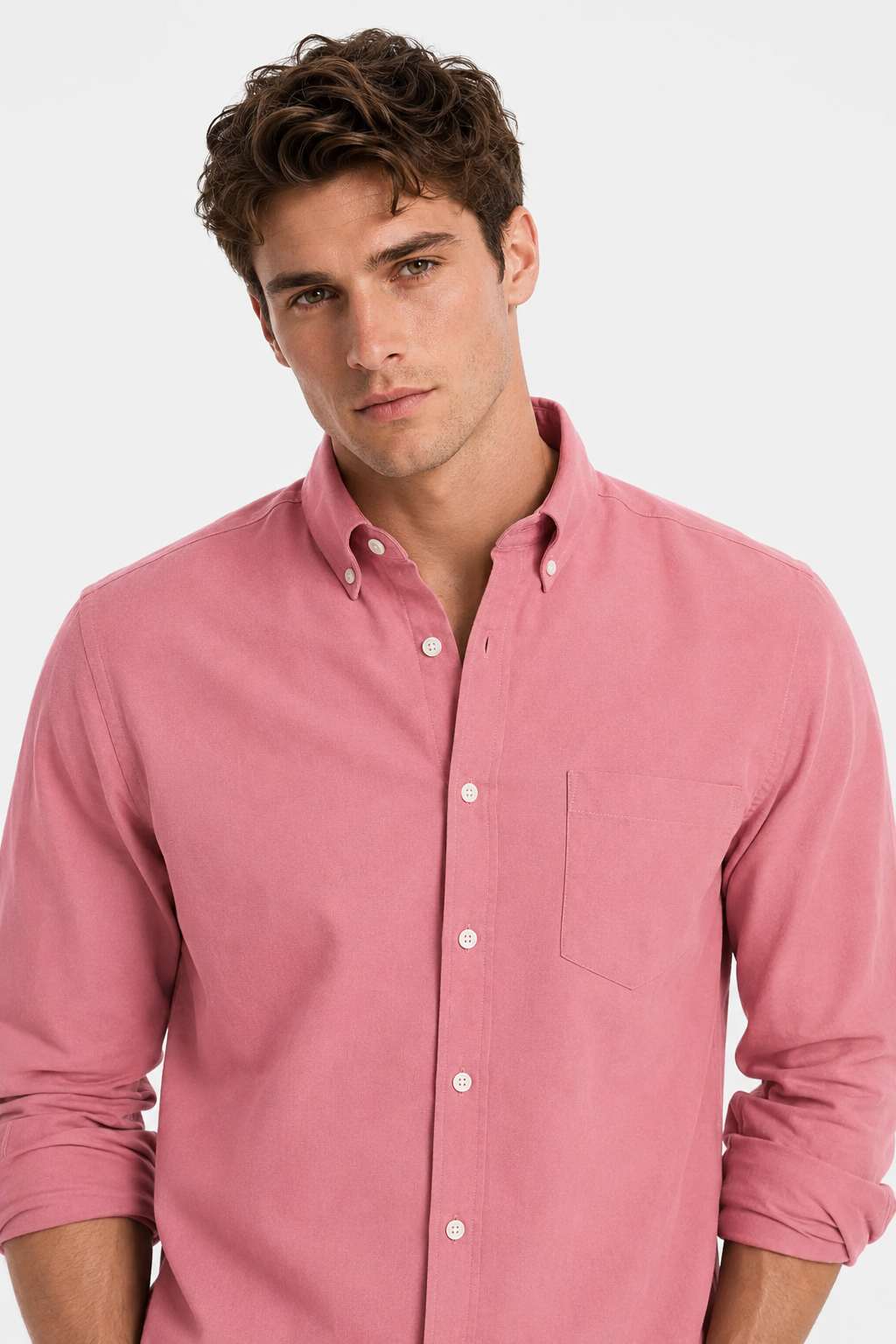 MENLEI F&N Co. Rose Pink Linen Cotton Shirt