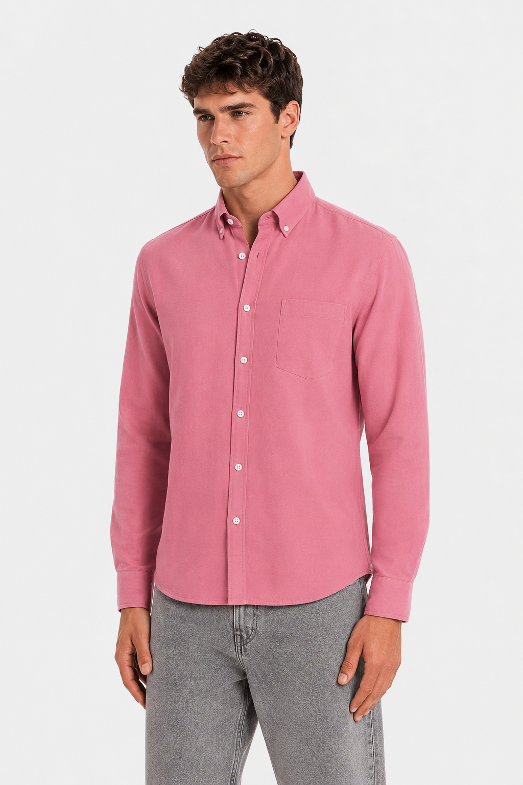MENLEI F&N Co. Rose Pink Linen Cotton Shirt