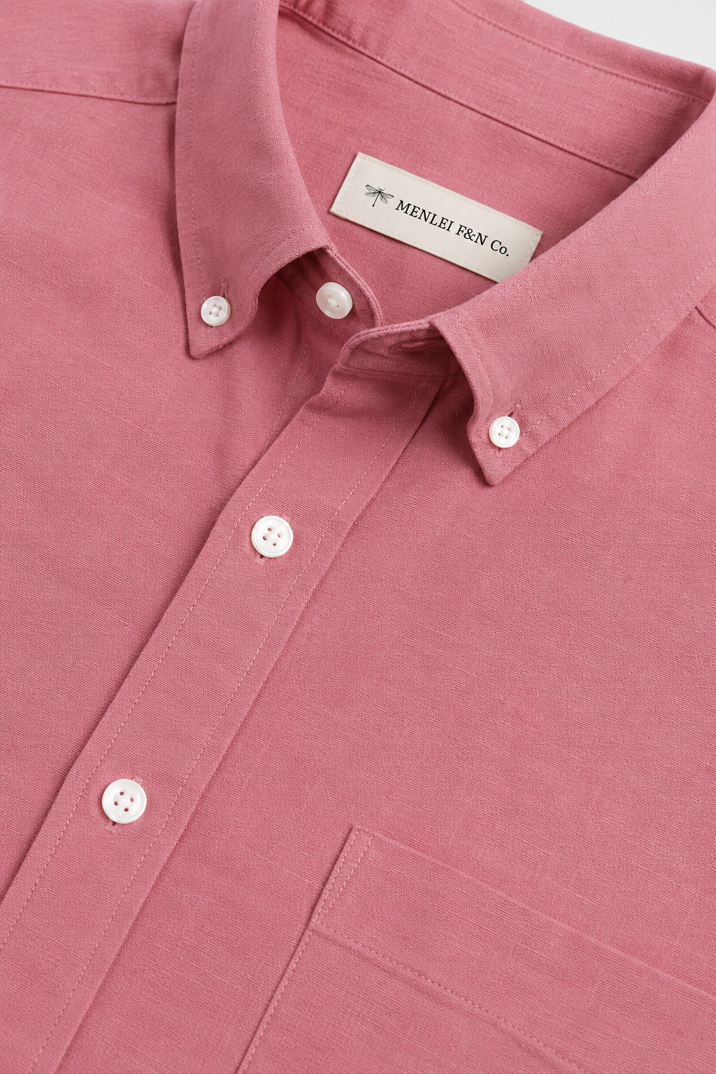 MENLEI F&N Co. Rose Pink Linen Cotton Shirt