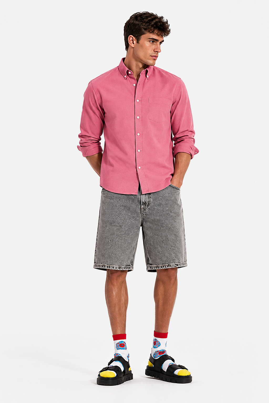 MENLEI F&N Co. Rose Pink Linen Cotton Shirt