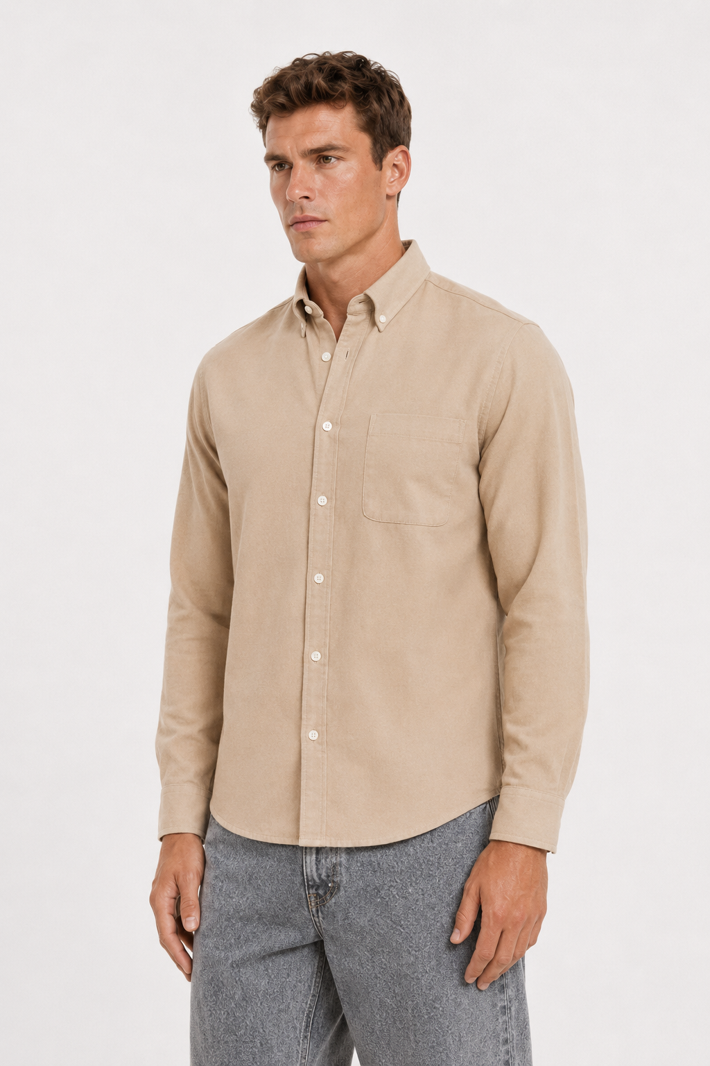MENLEI F&N Co. Premium Tan Linen Shirt