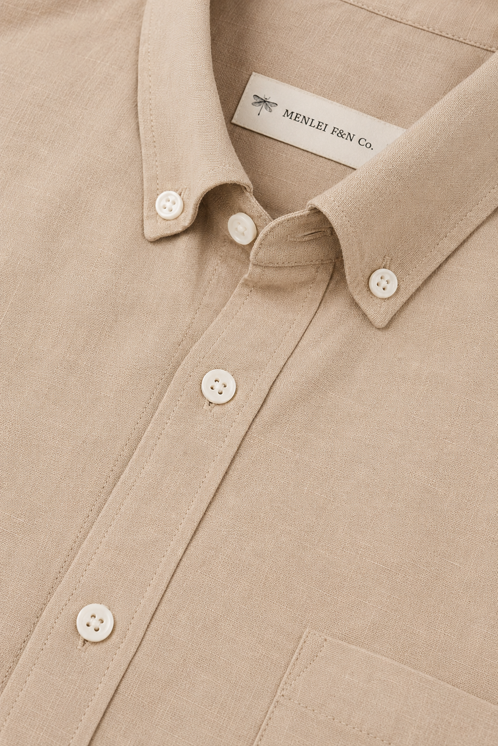 MENLEI F&N Co. Premium Tan Linen Shirt