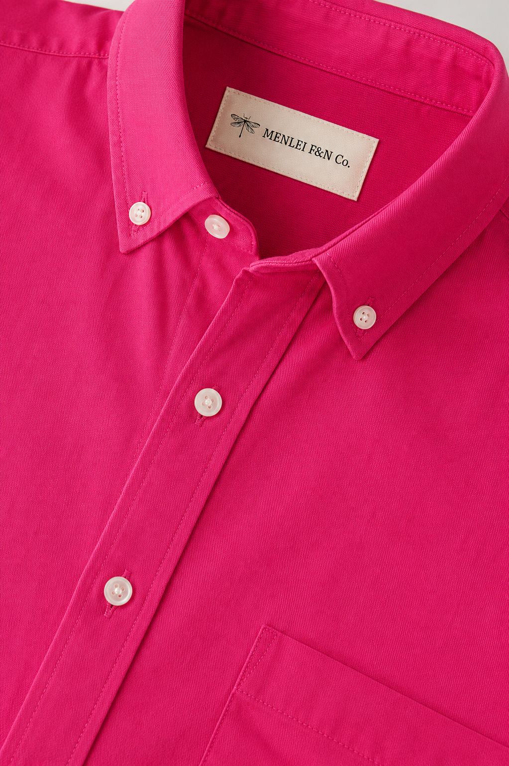 MENLEI F&N Co. Linen-Cotton Shirt Hot Pink