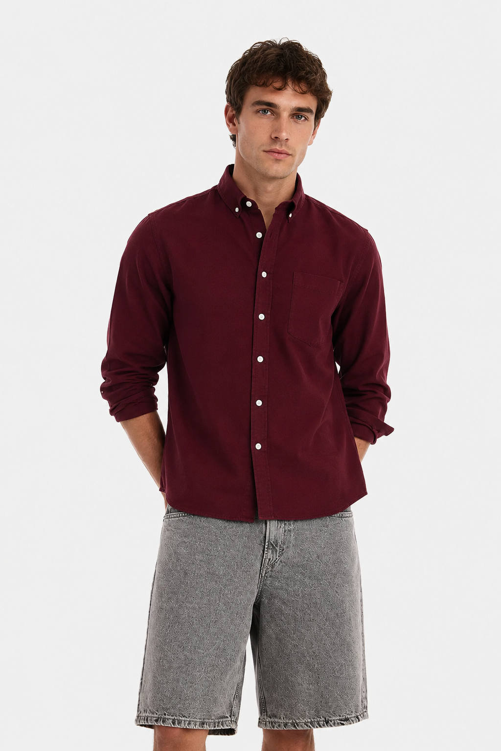 MENLIE F&CO Men’s Slim Fit Wine Red