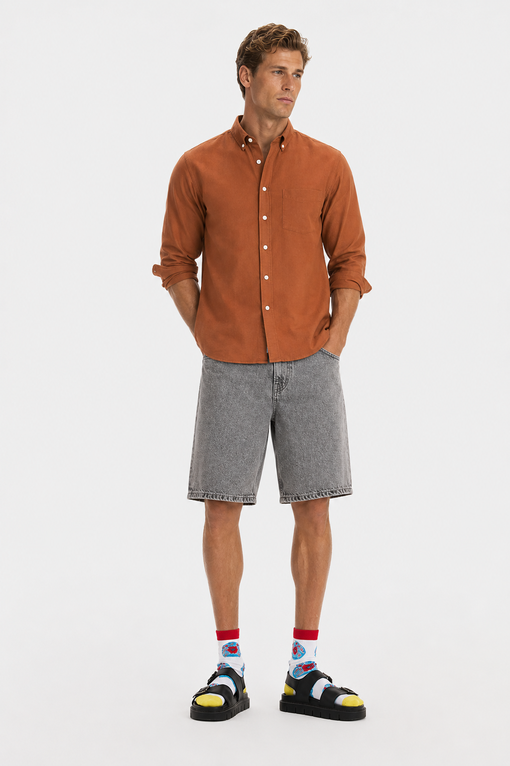 MENLEI F&N Co. Premium Copper Linen Cotton Shirt