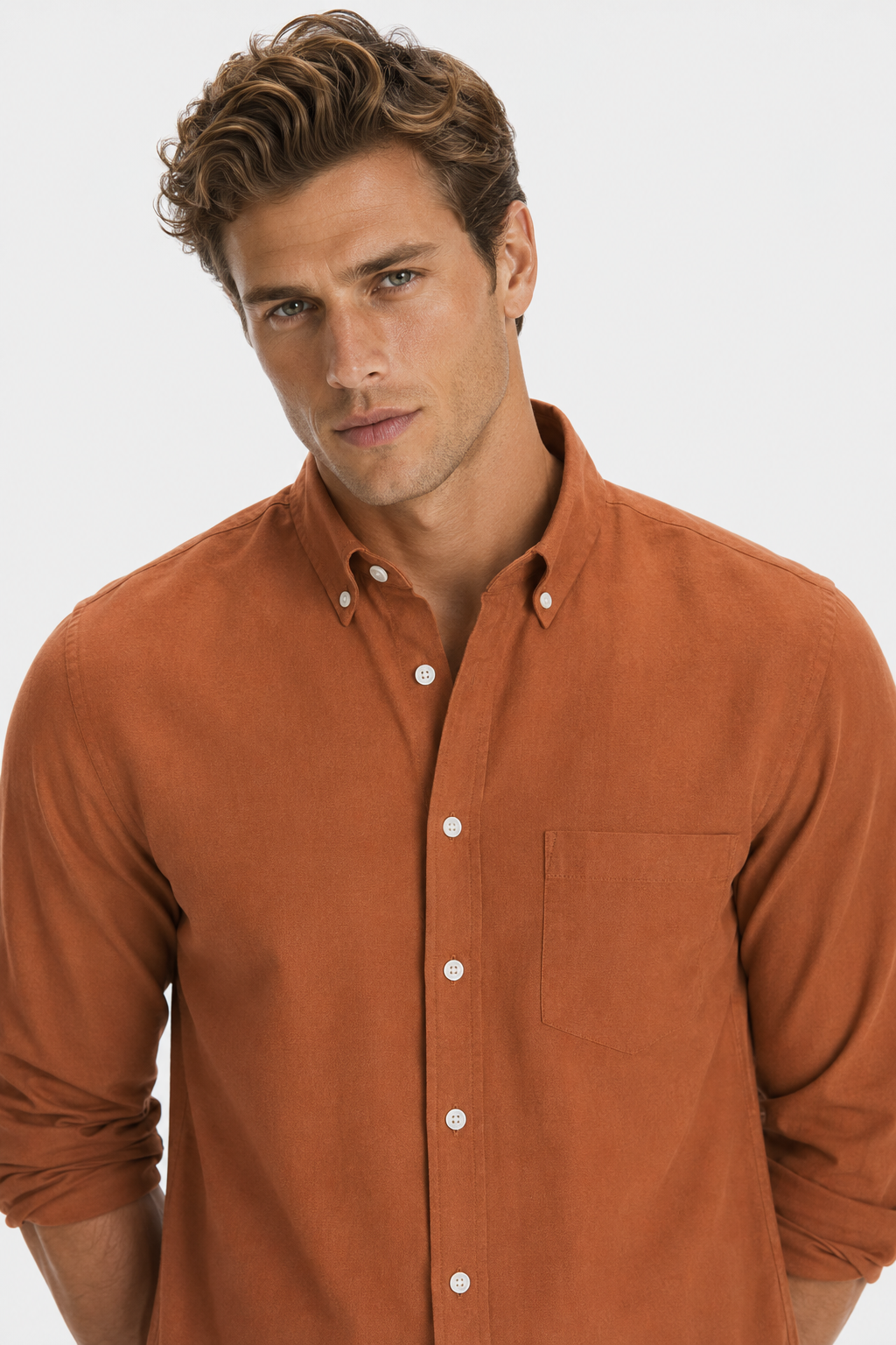 MENLEI F&N Co. Premium Copper Linen Cotton Shirt