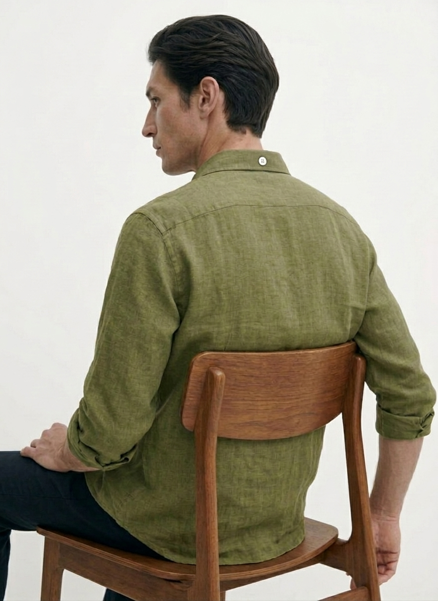 Linen Blend Solid Casual Shirt