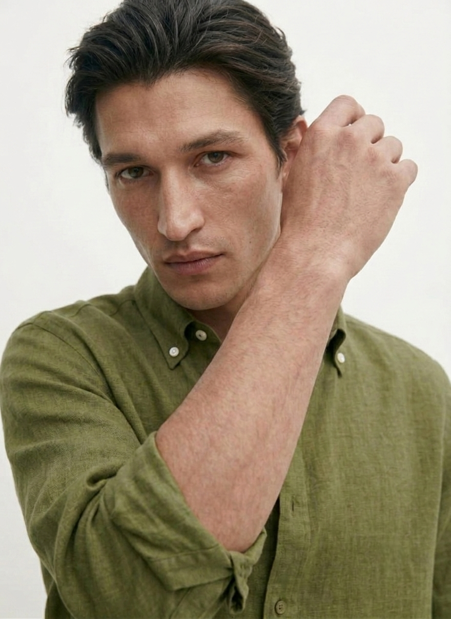 Linen Blend Solid Casual Shirt