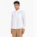 MENLEI White Linen Blend Shirt