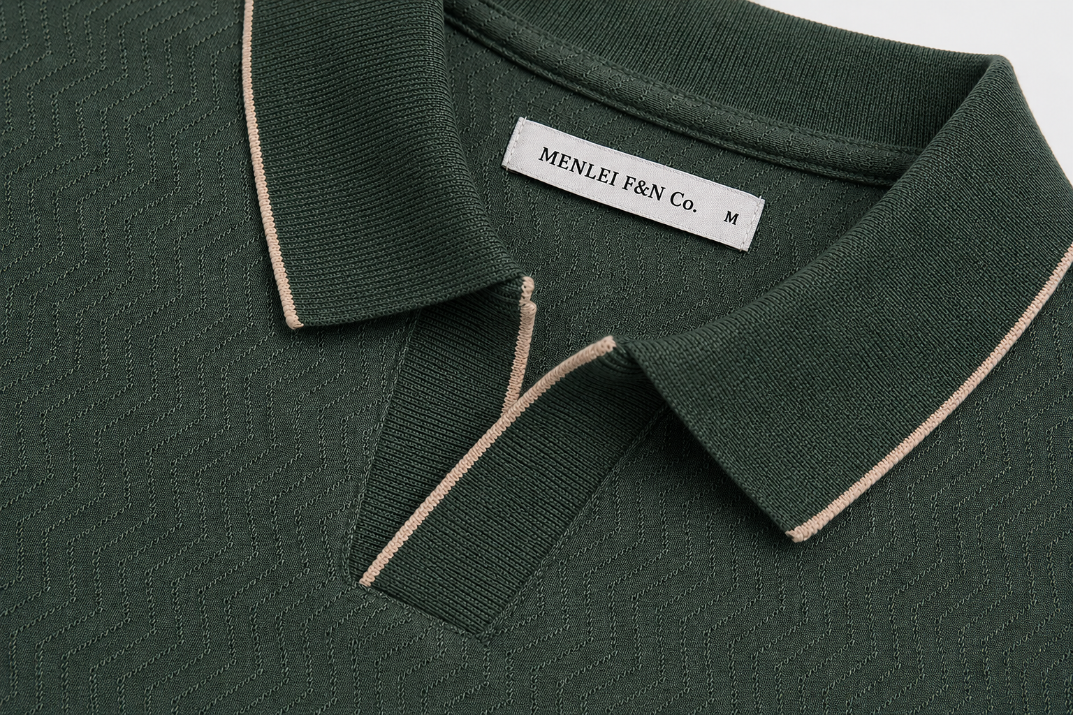 Menlei F&N Co. Men Regular Fit Textured Polo Neck Casual T-Shirt