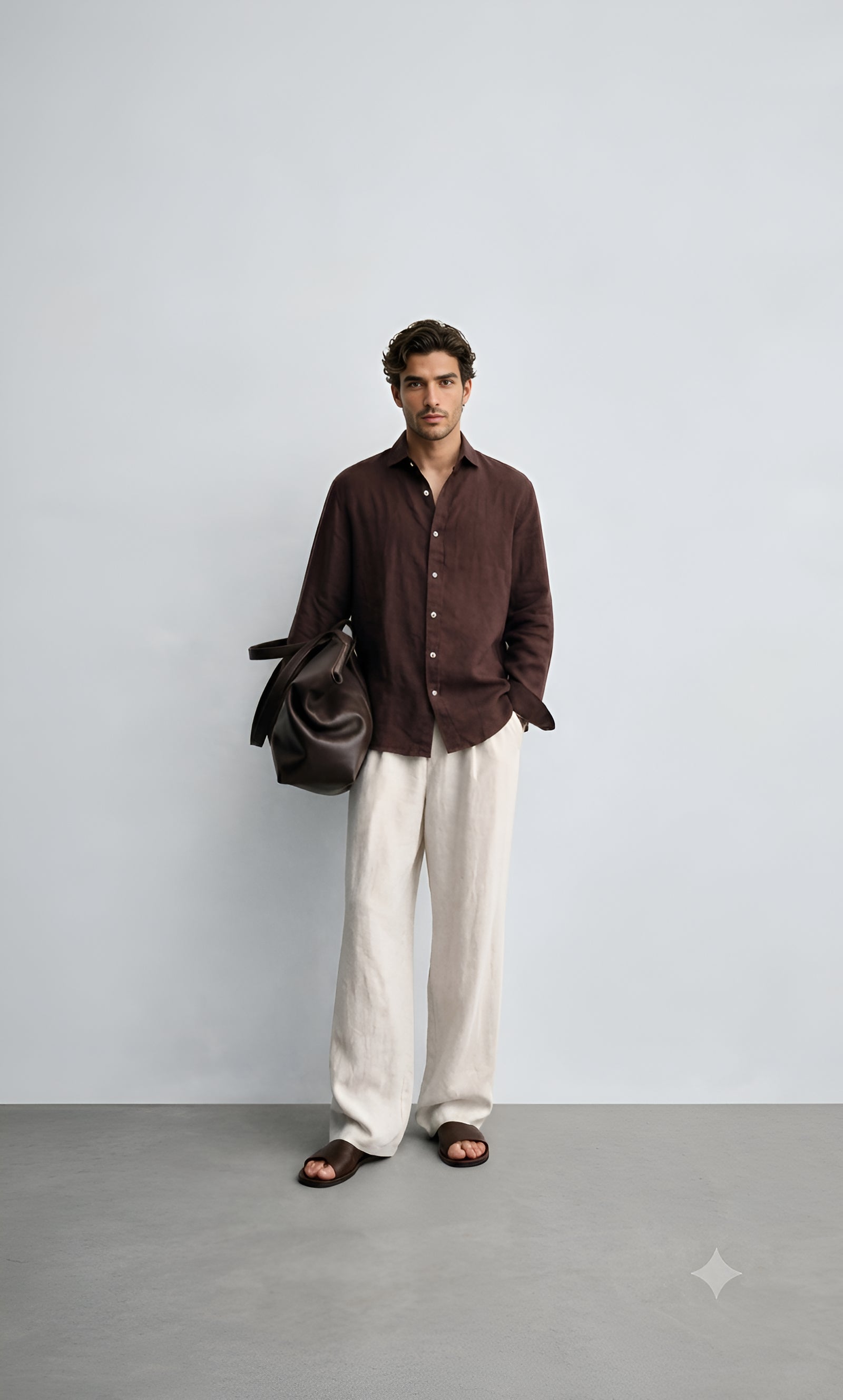 MENLEI F&N Co. Premium Copper Linen Cotton Shirt