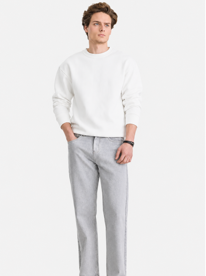 MENLEI Men Grey Jeans