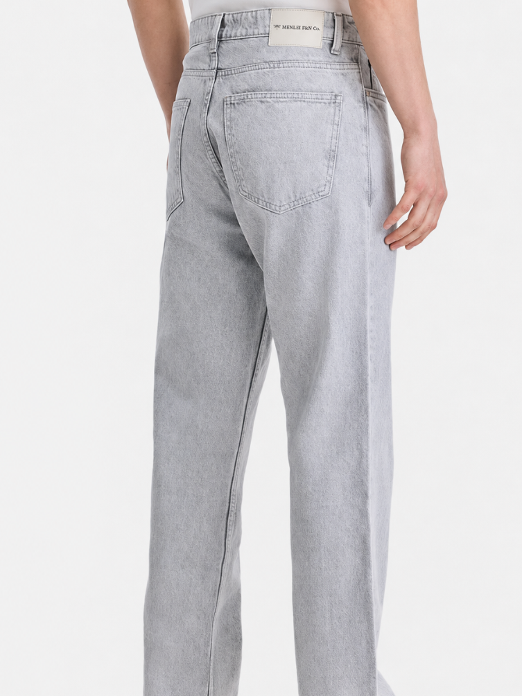 MENLEI Men Grey Jeans