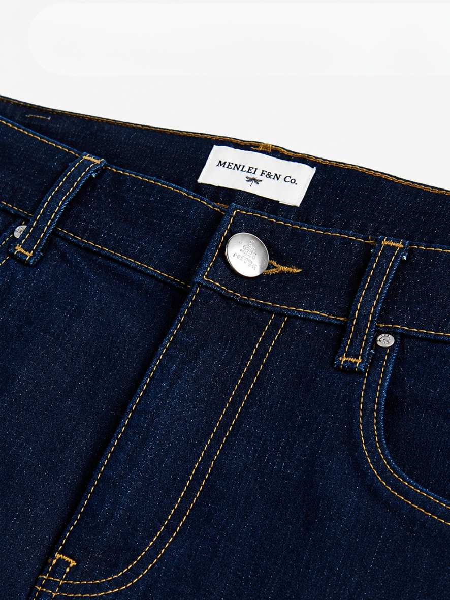 MEN LEI Men Plain Dark Blue Jeans