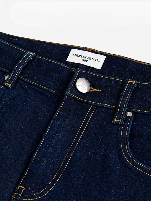 MEN LEI Men Plain Dark Blue Jeans