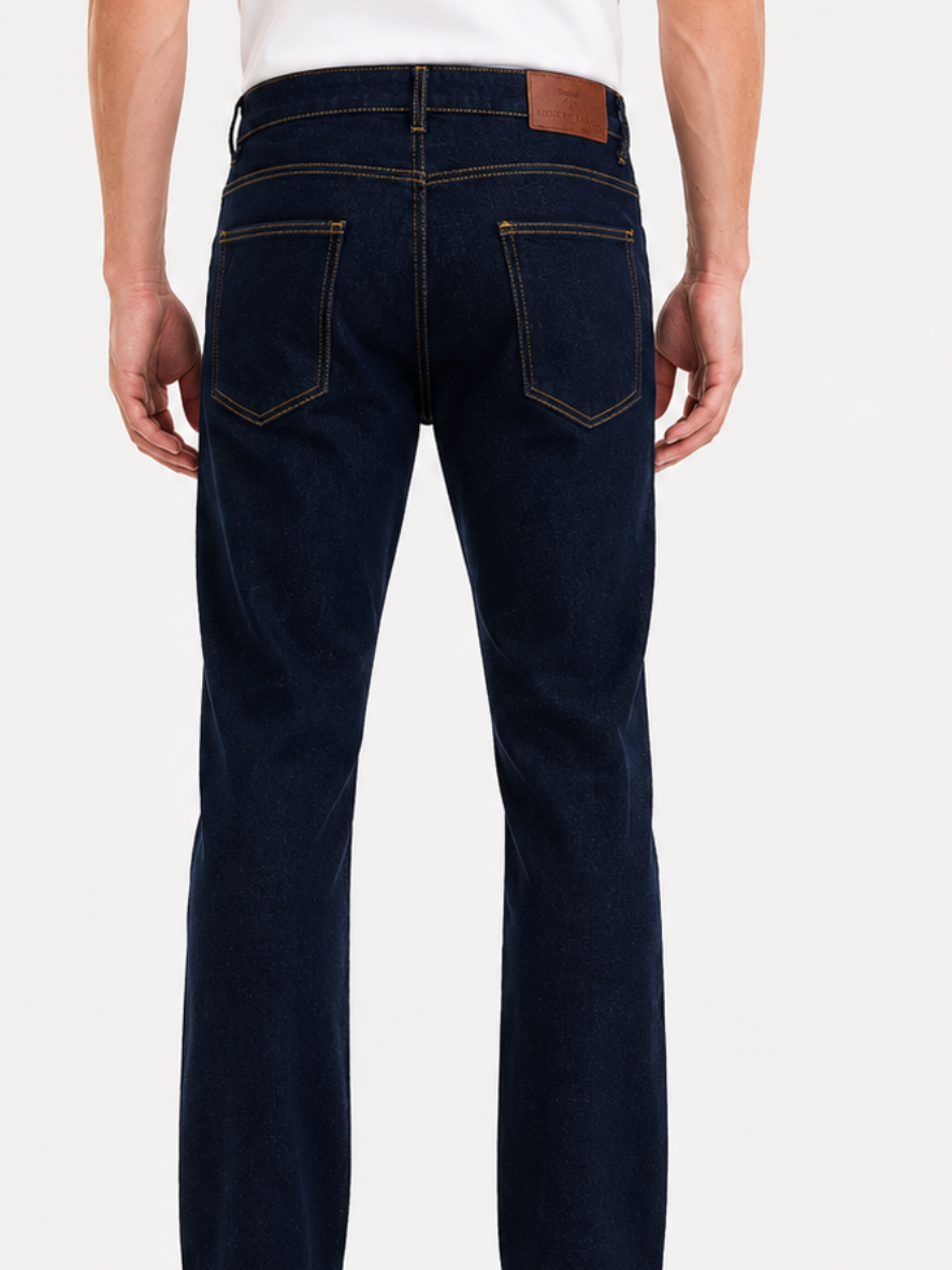 MEN LEI Men Plain Dark Blue Jeans