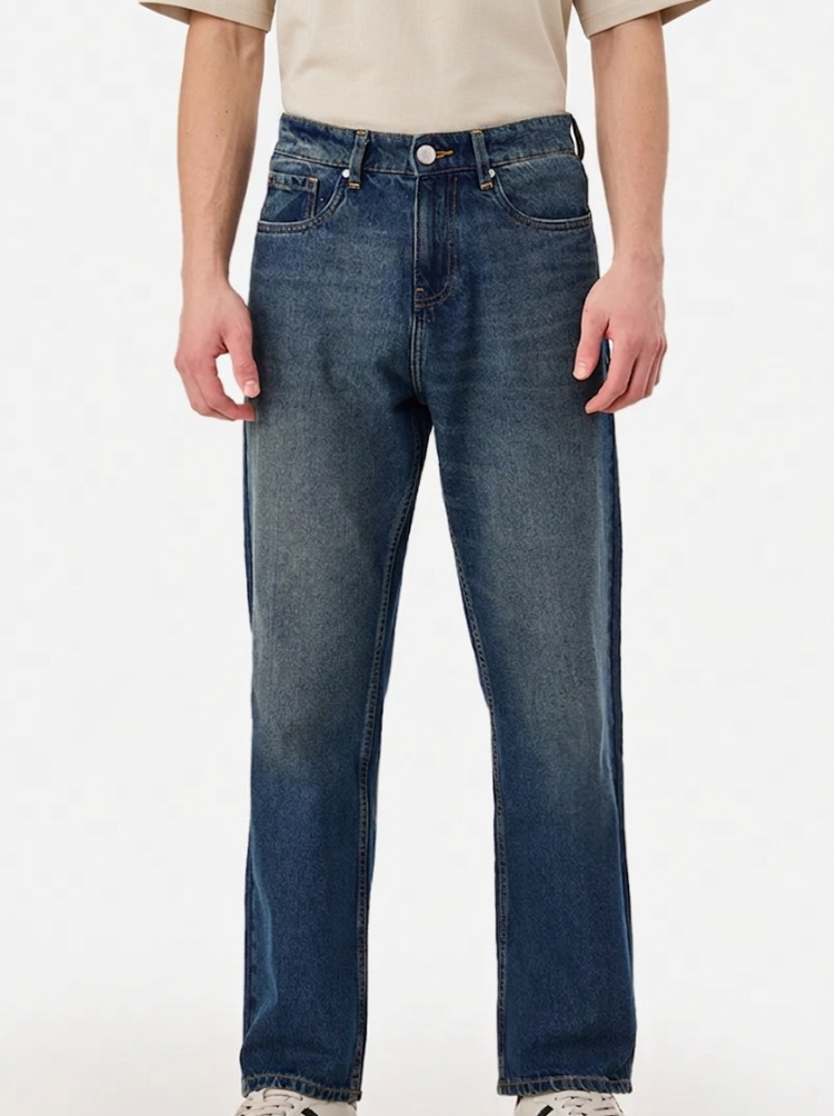 MENLEI Men Blue Straight Fit Jeans