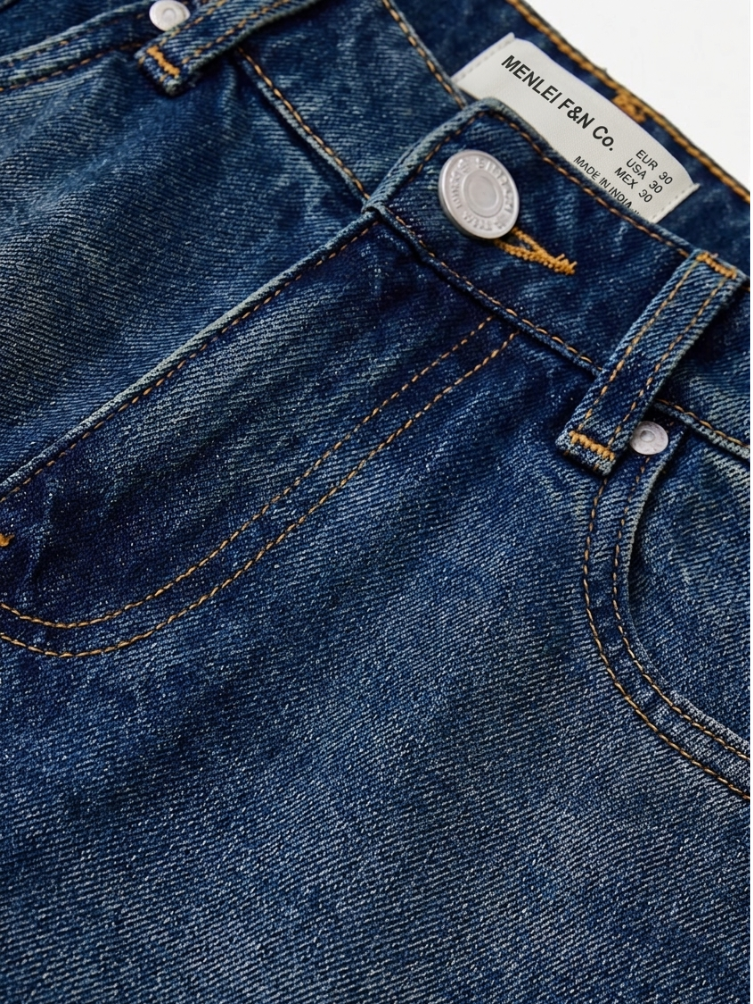 MENLEI Men Blue Straight Fit Jeans