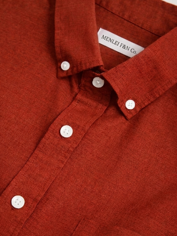 MENLIE F&CO. Premium Cotton Linen Shirt – Terracotta
