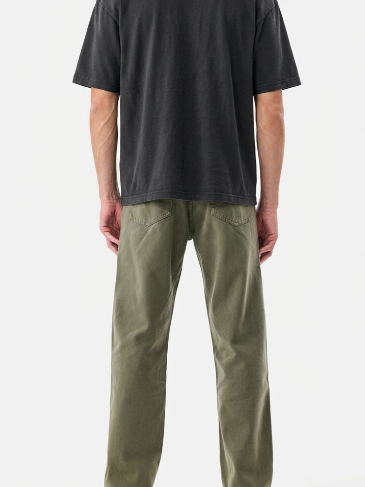 MENLEI Men Olive Green Straight Fit Jeans
