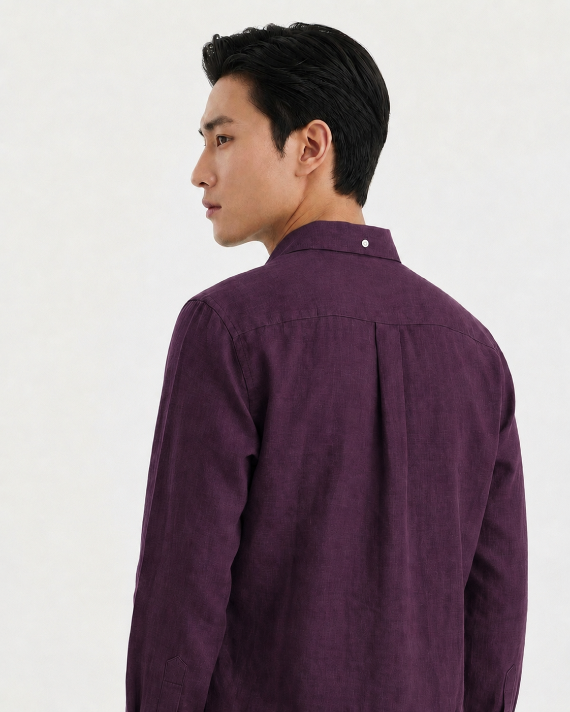 MEN LEI Men Plum Linen Blend Casual Shirt