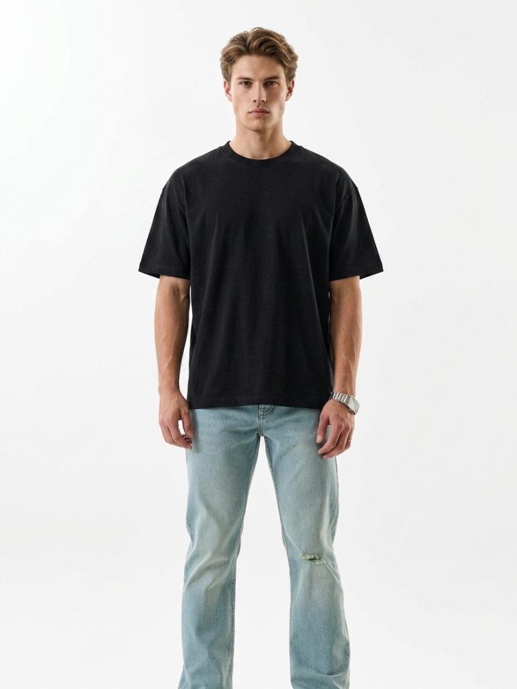 MENLEI Men Blue Faded Straight Fit Jeans
