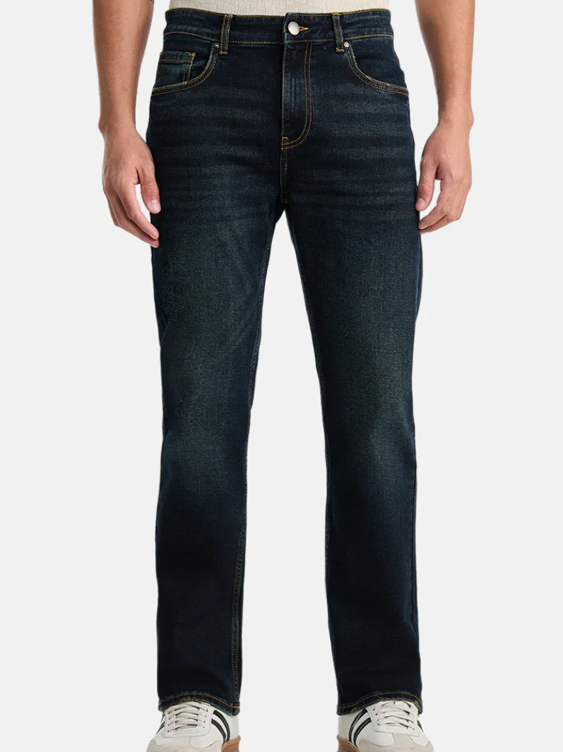 MENLEI Men Dark Light Fade Slim Fit Jeans