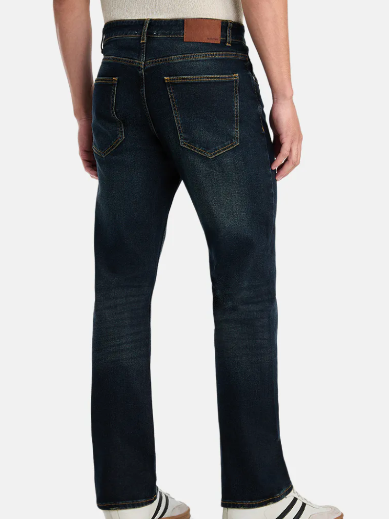 MENLEI Men Dark Light Fade Slim Fit Jeans